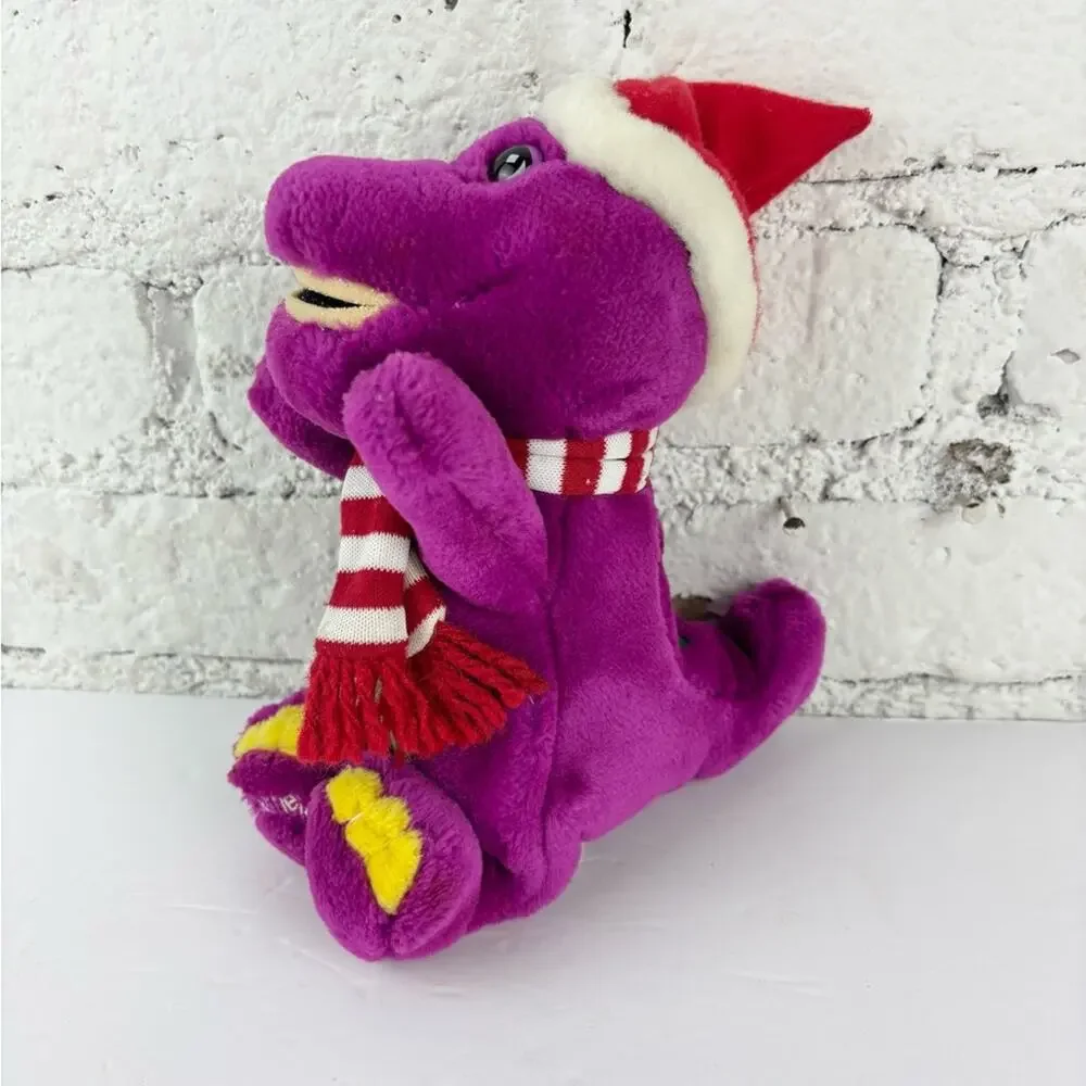 Vintage 90’s Barney The Purple Dinosaur Christmas 9” Plush